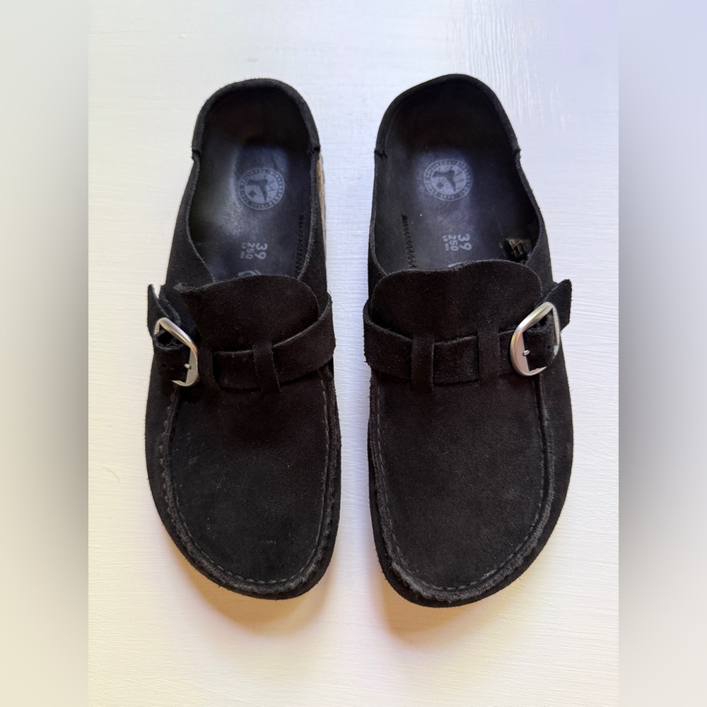 Birkenstock Buckley Black Suede Clog Women Sz 39 US 8 - Picture 2 of 6